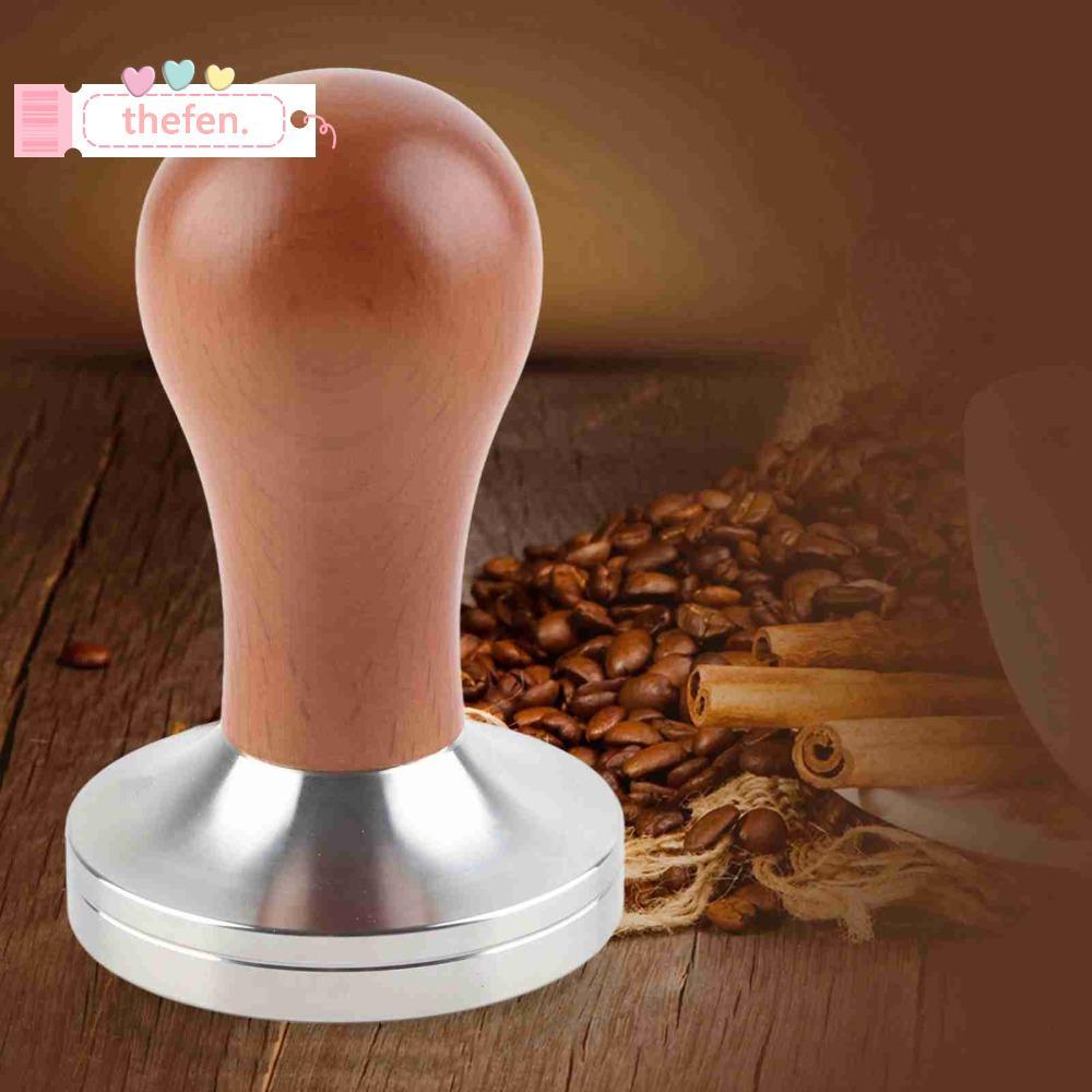 THEFEN Espresso Tamper, Đế phẳng 58mm Tay cầm tiện dụng Cà phê Tamper, Đế thép không gỉ Tay cầm bằng