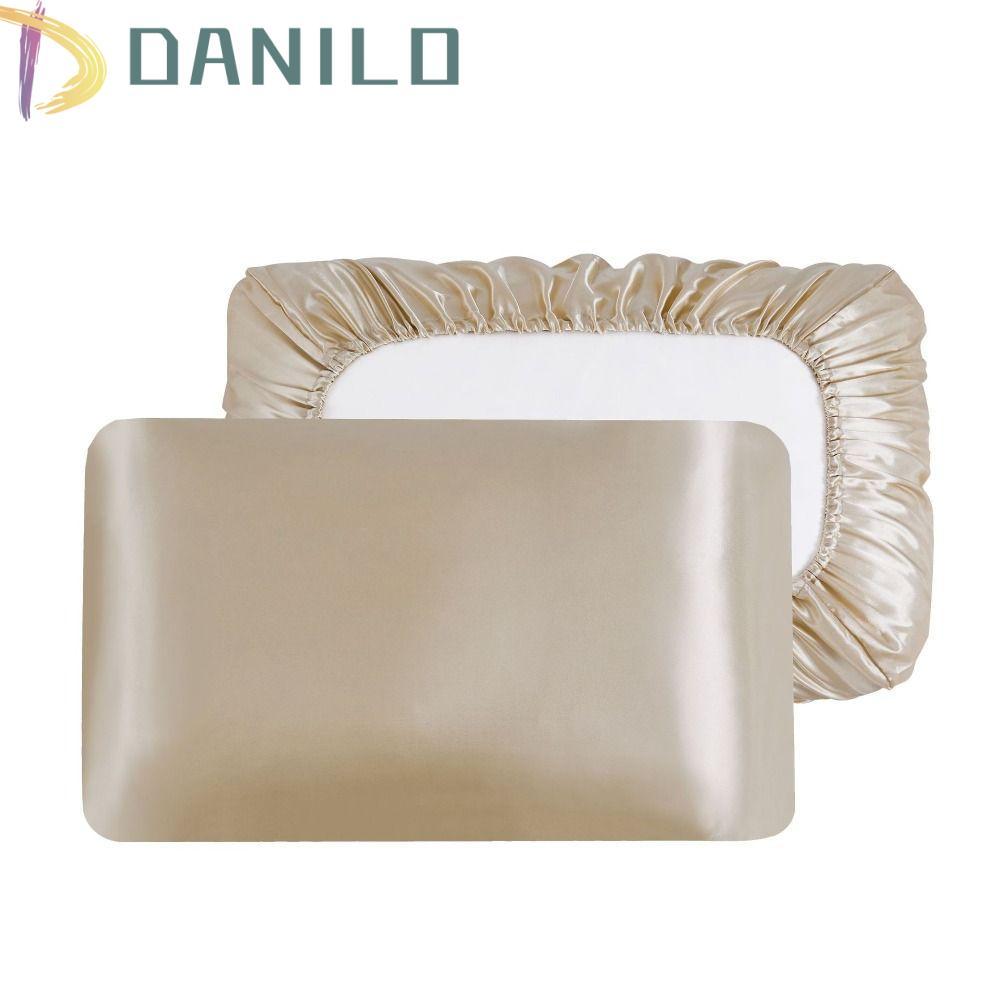 DANILO 2 Vỏ Gối Ngủ, Vỏ Gối Co Giãn Lụa Satin Mềm Mại, Vỏ Gối Thân Thiện Với Da Màu Trơn Gối Bảo Vệ 