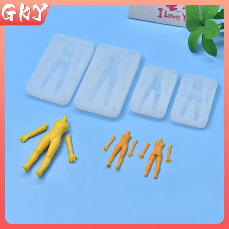 GKY 1 Bộ Đất Sét Polymer Nam Búp Bê Cơ Thể Torso Khuôn Silicon Fondant / Nhựa Đất Sét DIY Búp Bê Điê