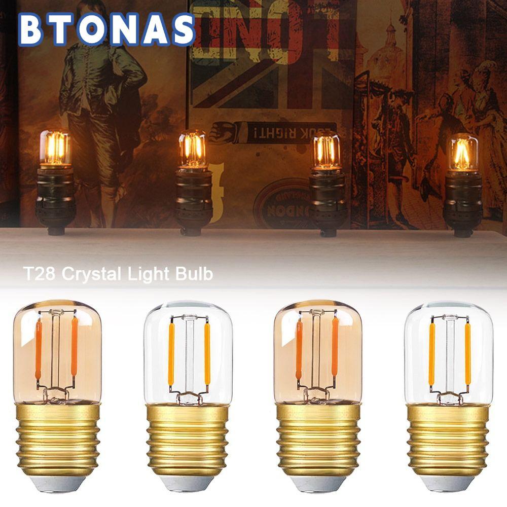 Bóng đèn pha lê BTONAS T28, Bóng đèn LED sợi đốt 1W, Nến 2200K Bóng đèn nến trắng ấm áp Nhà