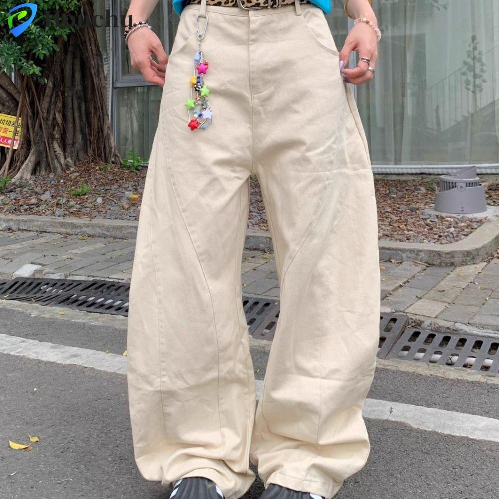 Quần jean denim HOUCHU phong cách baggy retro, phù hợp xu hướng Y2K