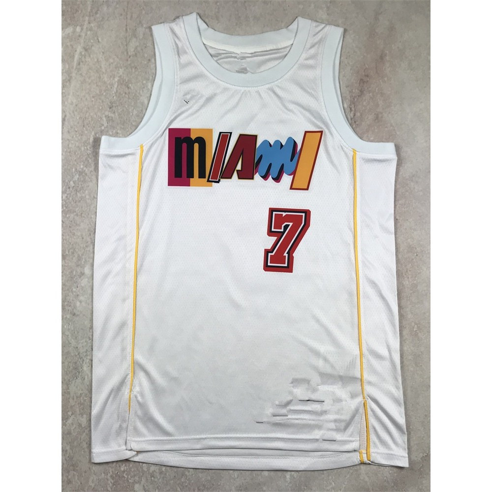 Áo Jersey Miami Heat màu trắng in nhiệt chất lượng cao cho James Wade số 7