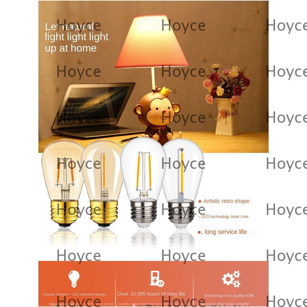 Bóng đèn pha lê HOYCE, Bóng đèn LED sợi đốt 1W 2W ST45, nóng 27 bóng đèn nến 2700K Đèn trắng 2700K