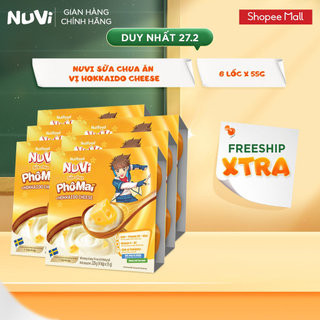 Combo 6 Lốc NuVi Sữa Chua Ăn Vị Hokkaido Cheese 55g/hộp