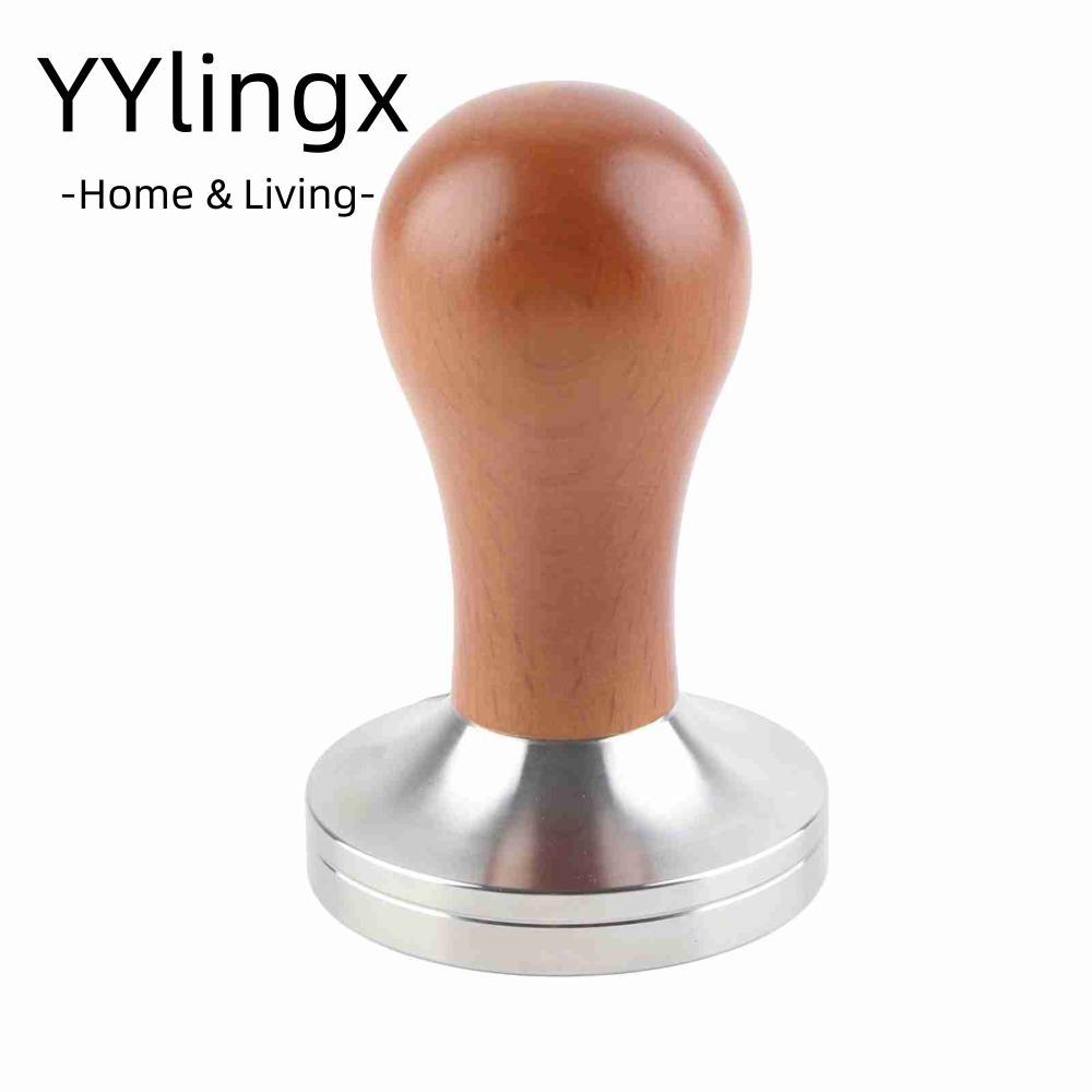 YYLINGX Espresso Tamper, Tay cầm bằng gỗ Đế thép không gỉ Cà phê Tamper, Dụng cụ Barista chuyên nghi