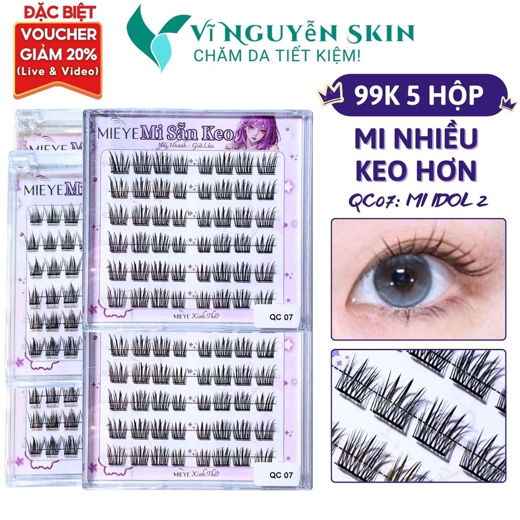 [99k/5 Hộp] Lông Mi Giả CÓ KEO SẴN, Mẫu Mi IDOL 2, Tự Nhiên Sợi Tách Rời Nhiều Kiểu Dáng Lựa Chọn, C