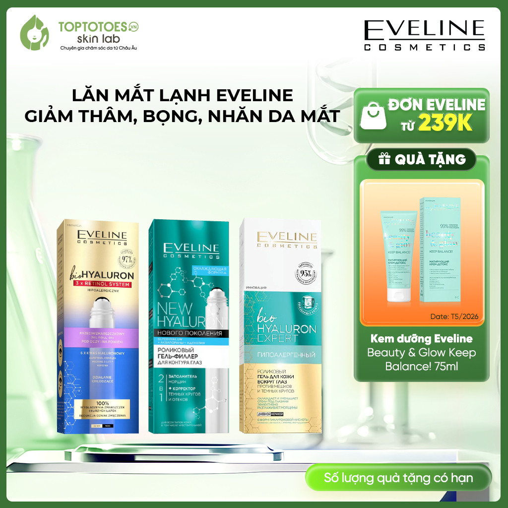 [HÀNG NHẬP KHẨU] Lăn mắt lạnh Eveline giảm thâm, bọng, nhăn da mắt