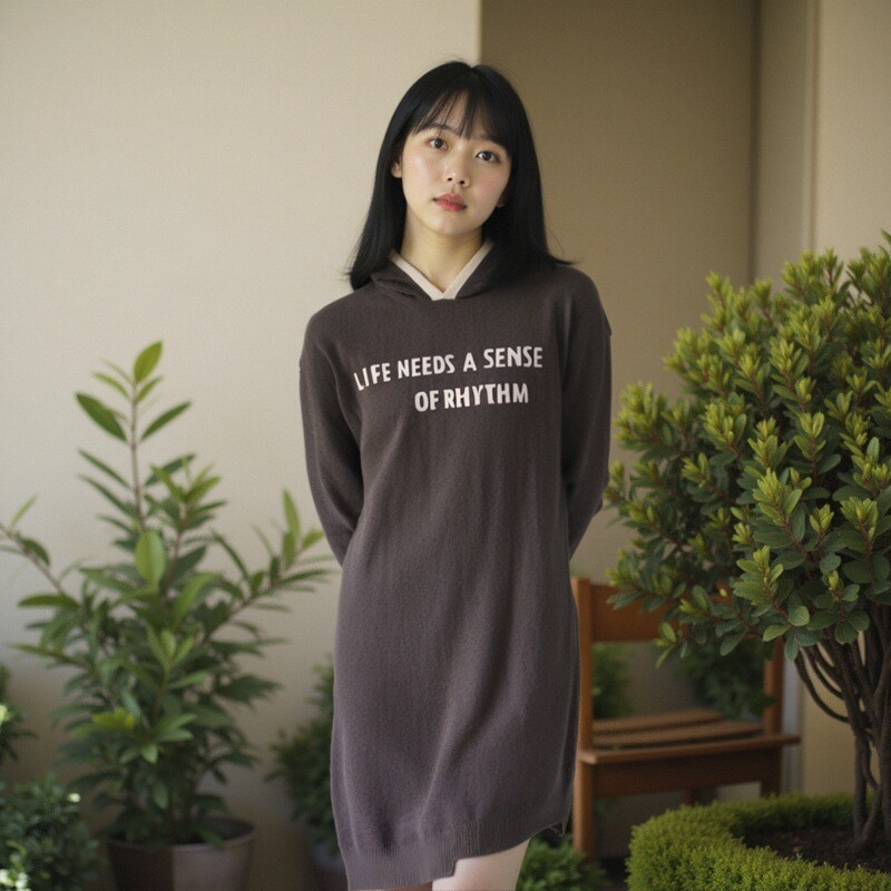 Tai Đồ Bộ Nữ Phong Cách Mới Với Mũ và Viền Áo Len - Mã A4FA73409 / LO4-5