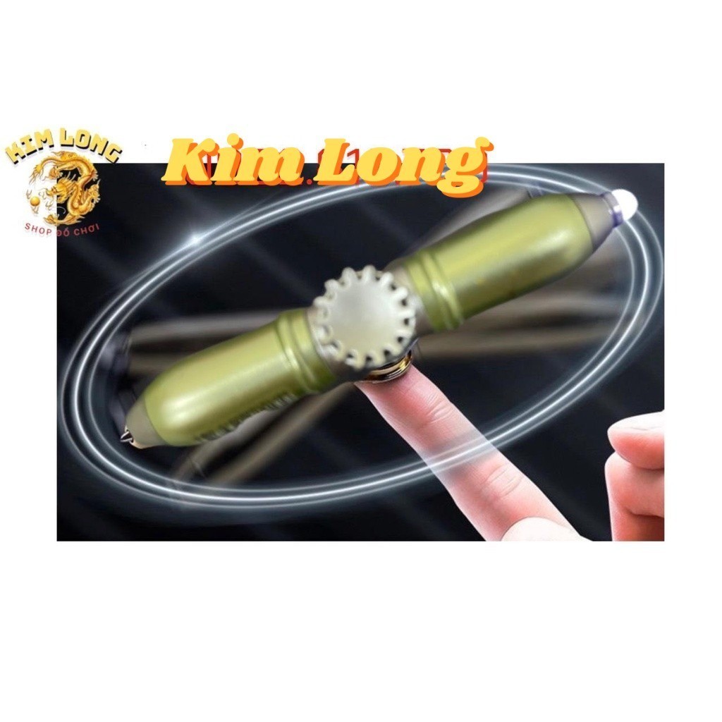 BÚT VIẾT QUAY TAY - CON QUAY FIDGET SPINNER CÓ ĐÈN LED PHÁT SÁNG ĐA CHỨC NĂNG GIẢM STRESS CẢM ỨNG VÂ