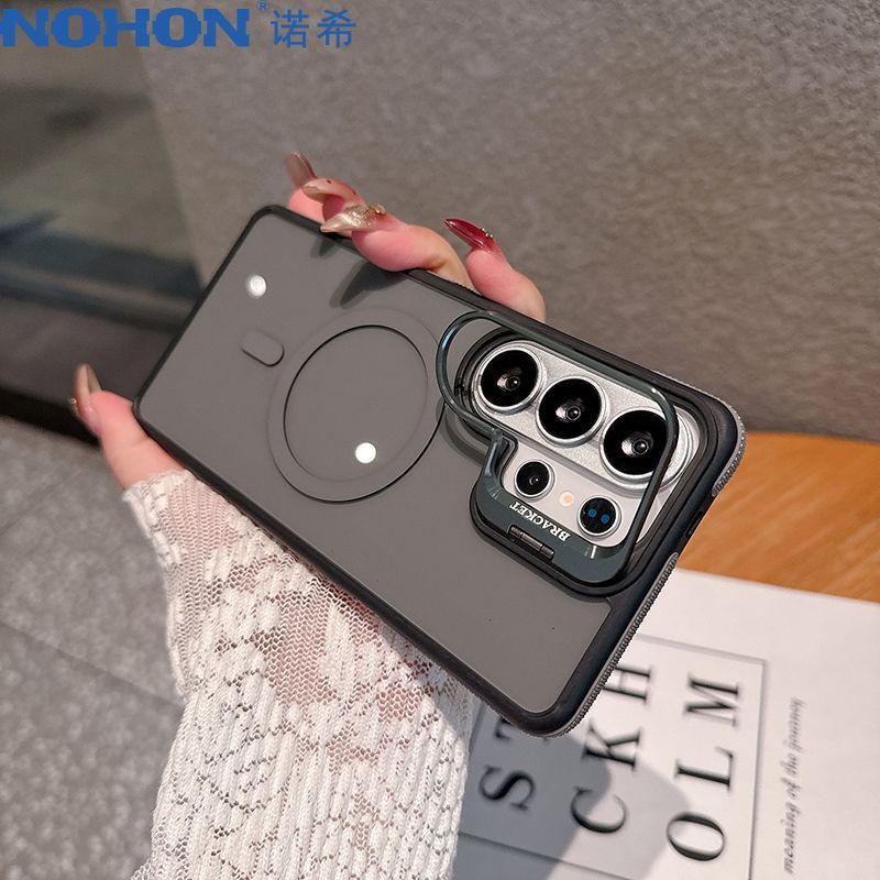 Thích hợp cho Samsung S26 Vỏ Điện Thoại Từ Tính Mới Trong Suốt 25plus Giá Đỡ Ống Kính S24 + Từ S23 N