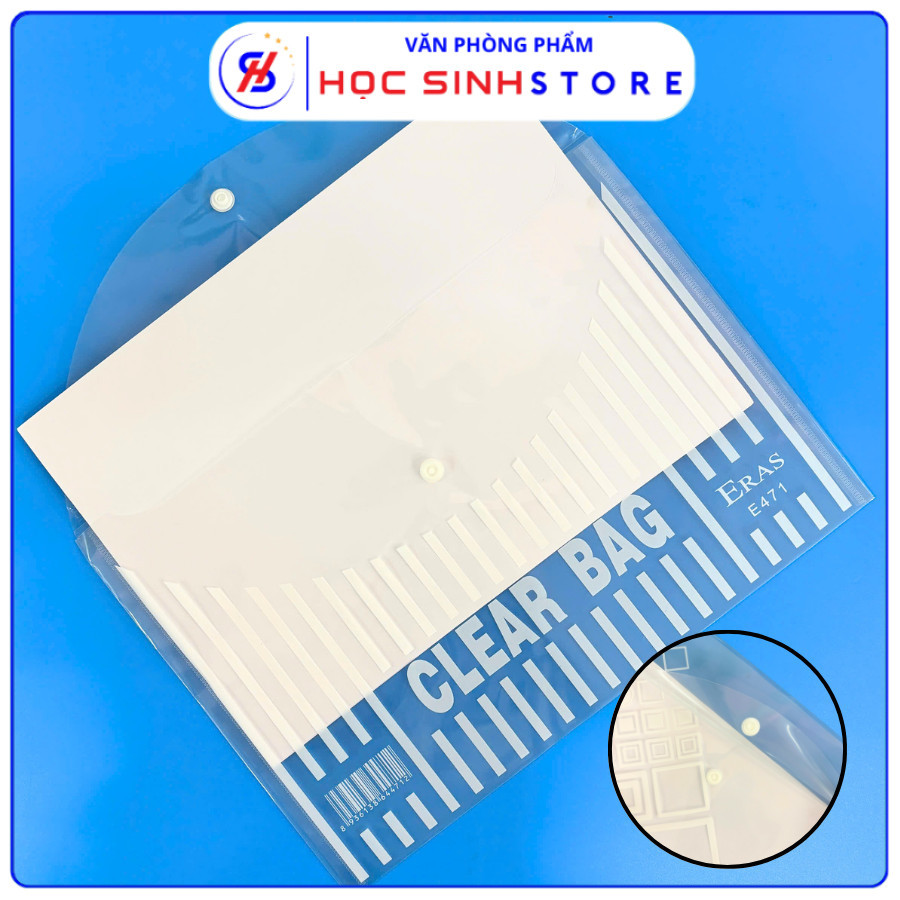 (Combo 5/10 Cái Túi Cúc A4 E471- E472 Eras) Kích Thước A4, Phù Hợp Đựng Giấy Tờ, Tài Liệ - VPP HỌC S