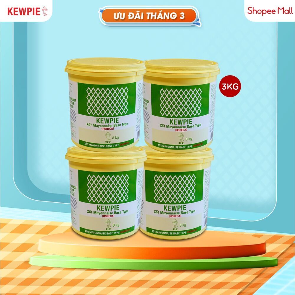 Combo 4 Xốt Mayonnaise Base Type (Horeca) - Kewpie (Xô 3Kg)