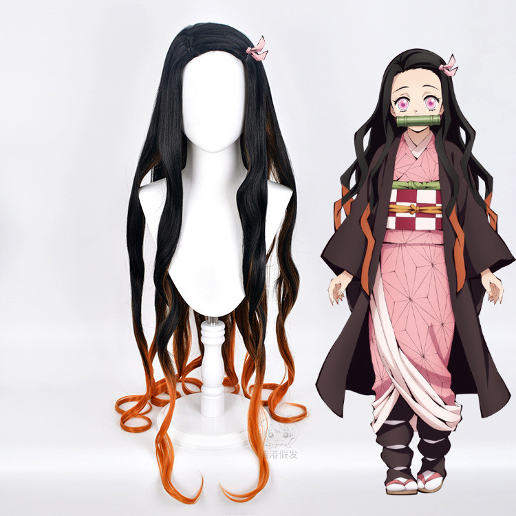 Tóc giả cosplay Misscoo Demon Slayer Kamado Nezuko chịu nhiệt