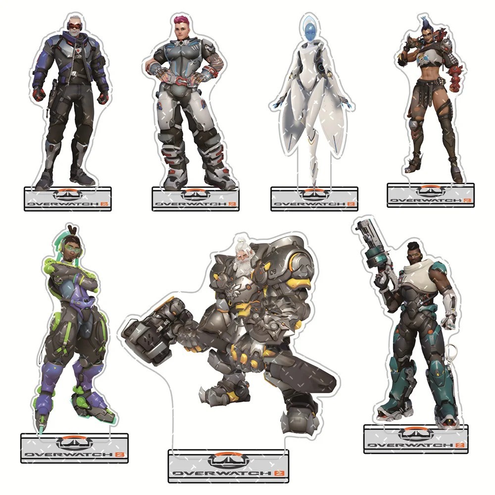 Standee Overwatch 2 mô hình Mica Acrylic nhân vật Genji Hanzo D.Va Reinhardt Soldier 76 cao 15cm dec