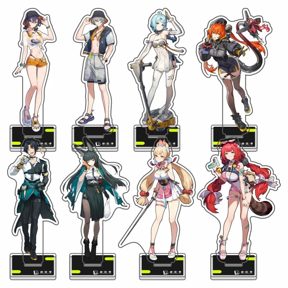 Standee Zenless Zone Zero mô hình mica nhân vật Ellen Joe Wise Belle Lycaon trang trí bàn học quà tặ