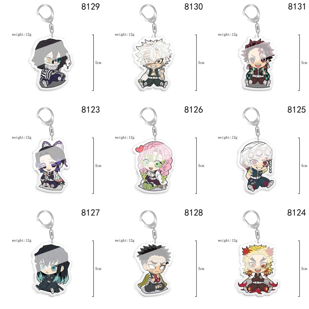 Anime Demon Slayer Bean Tanjiro Giyuu Móc khóa Acrylic hai mặt