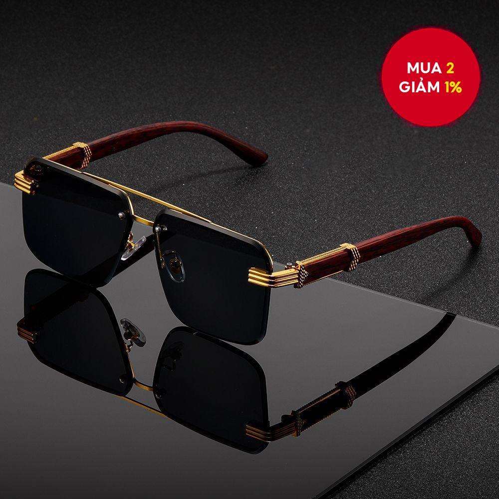 Kính râm nửa gọng vân gỗ dành cho lái xe và du lịch.