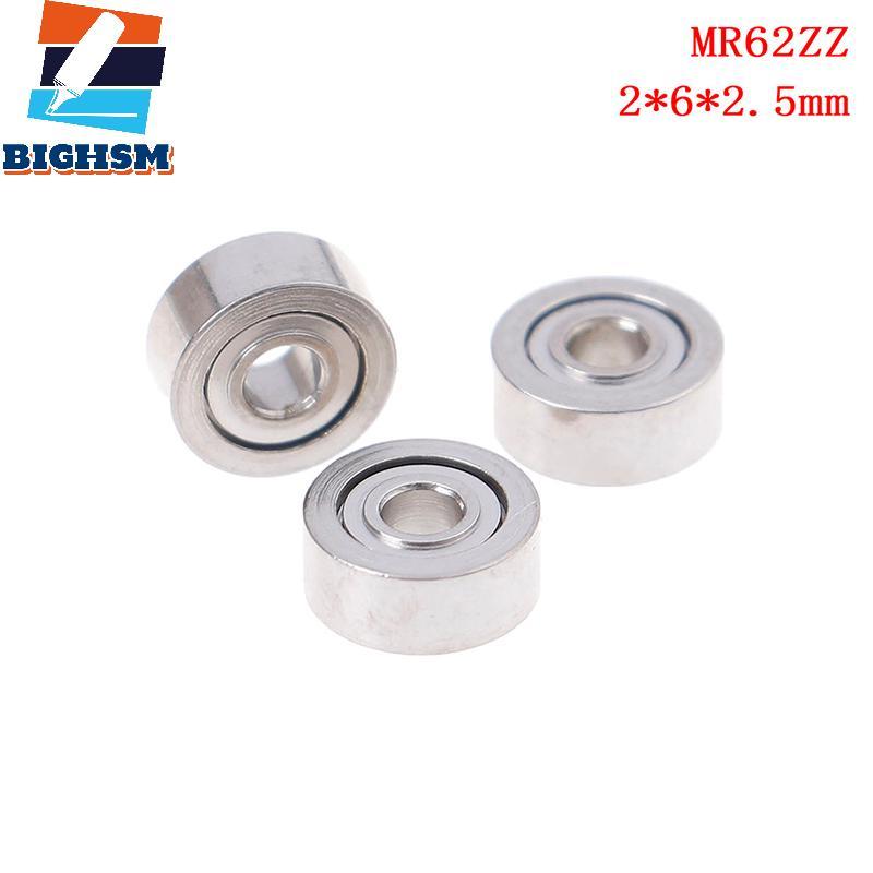 [BIGHSM] 10 Chiếc MR62ZZ (2x6x2.5mm) Vòng bi chính xác được che chắn bằng kim loại Vòng bi mini