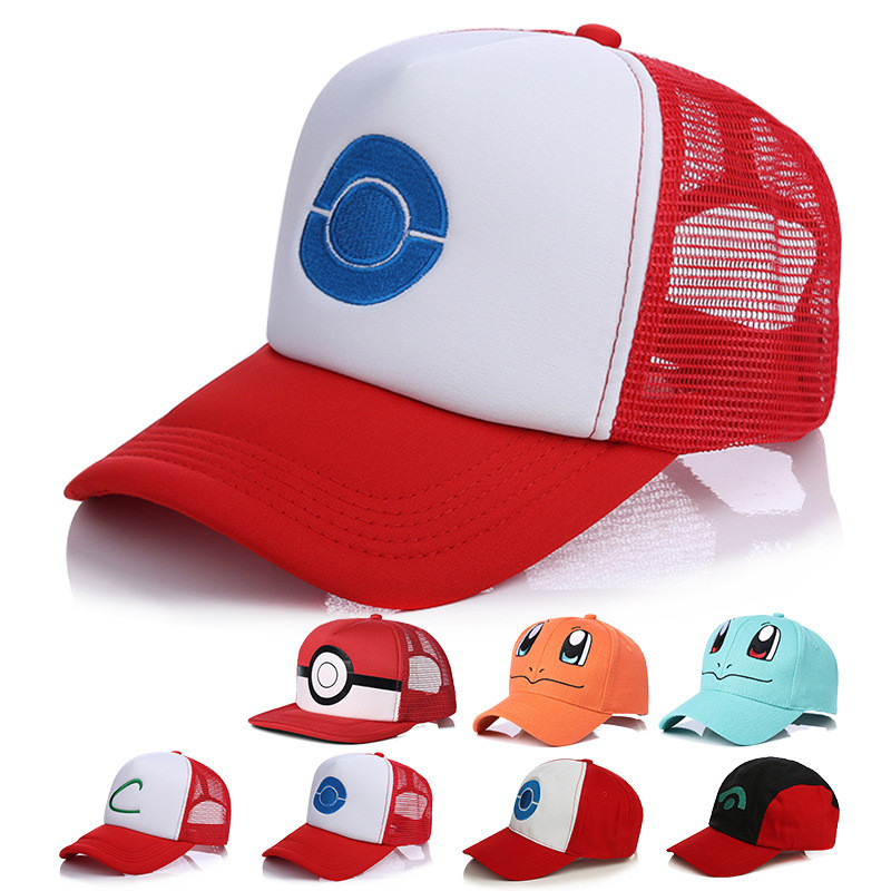 POKEMON Pokémon Mũ Bóng Chày Thêu O Mũ Thú Cưng Thông Minh Anime Mũ Che Nắng Chống Nắng Lưới Mũ26031