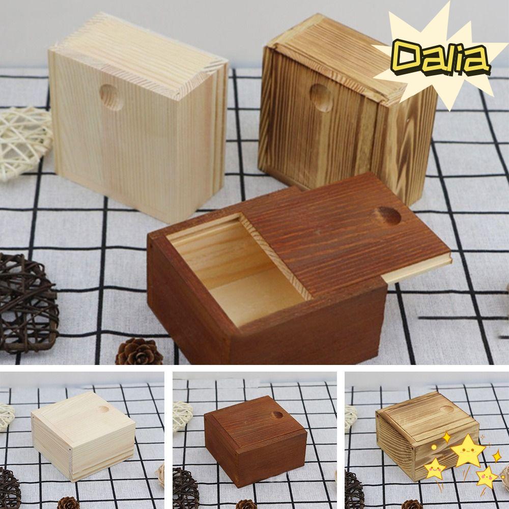 Hộp lưu trữ DALIA Tự nhiên với Slide Top Hộp đựng đồ trang sức