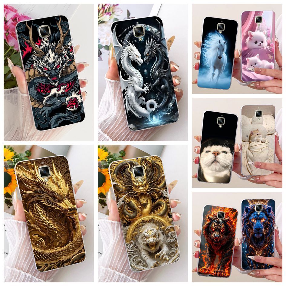 Vỏ Hoạt Hình Cho Oneplus 3 / OnePlus 3T Ốp Lưng A3003 A3000 SM-A3000 Cool Dragon Lion Vỏ Điện Thoại 