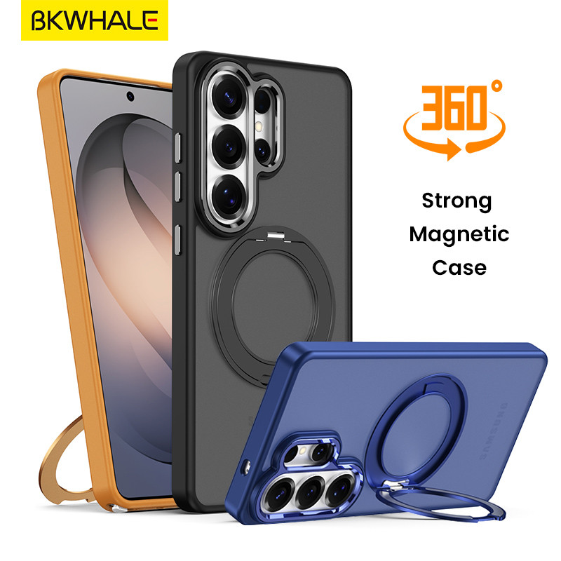 Ốp lưng BKWHALE Matte Magnetic Samsung Galaxy S26 Ultra có giá đỡ vòng 360, Vỏ bảo vệ chống rơi cho 