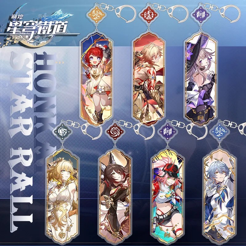 Móc khóa Honkai Star Rail HSR mica acrylic dạng thanh Sunday Boothill Herta Aglaea Tribbie Mydeimos 