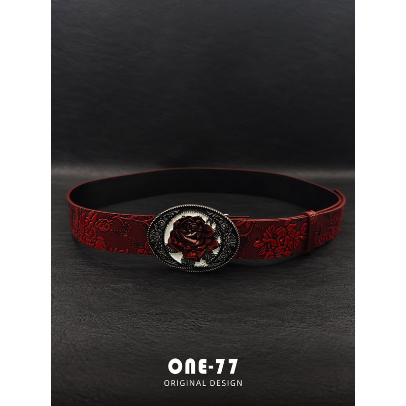 thắt lưng y2k quần hiphop y2k y2k outfit Retro Đỏ Hoa Hồng Thắt Lưng Niche Thiết Kế Sense 2025 Phong