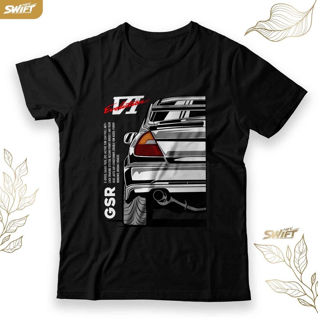 MITSUBISHI Lancer Evolution VI GSR Evo 6 Mitsubishi JDM Áo thun Cotton cao cấp 100% 0312