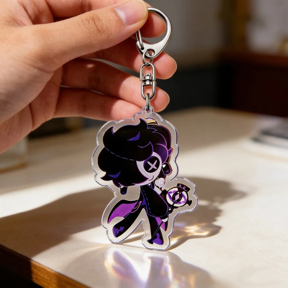 Móc khóa Game Cookie Run Kingdom Candy Apple Cookie Black Sapphire Cookie Mica Acrylic trong suốt tr