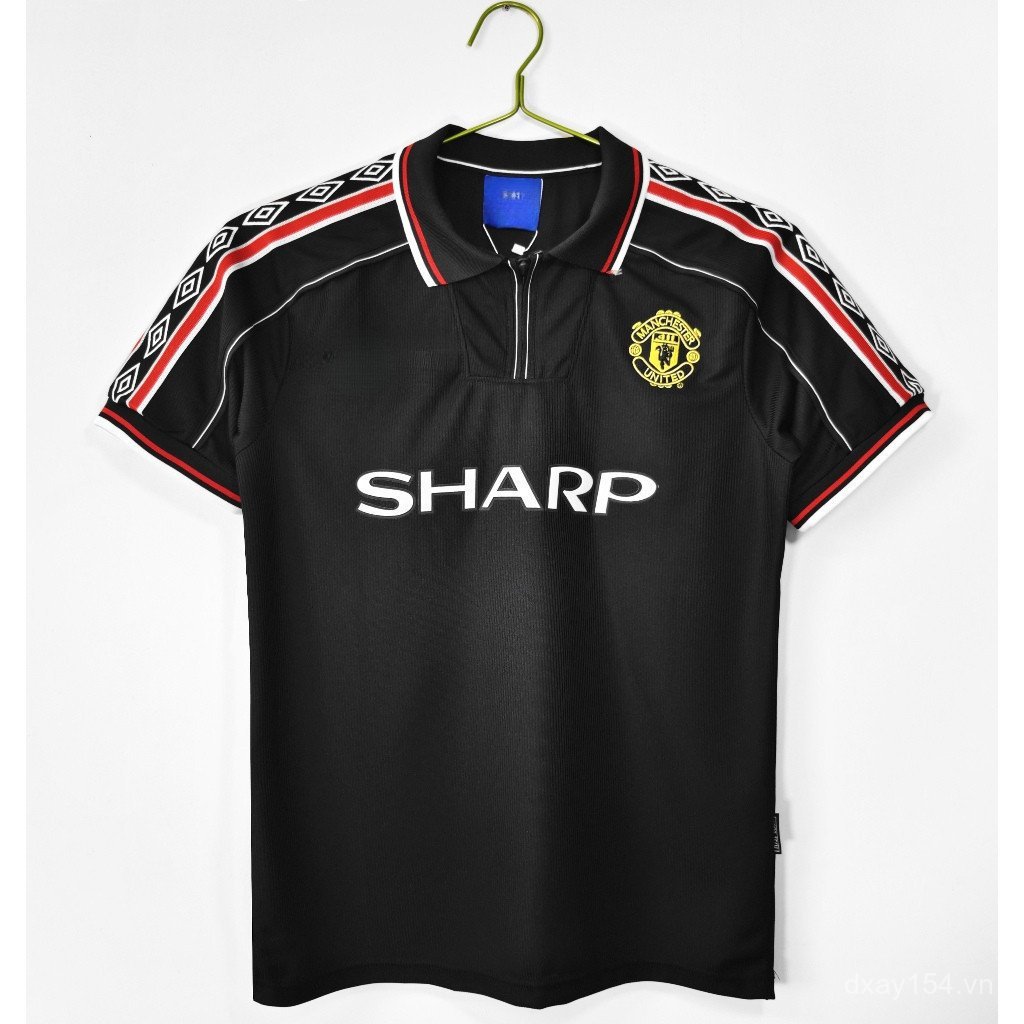 Áo bóng đá MU sân khách màu đen cổ điển năm 1998-1999 phiên bản Beckham