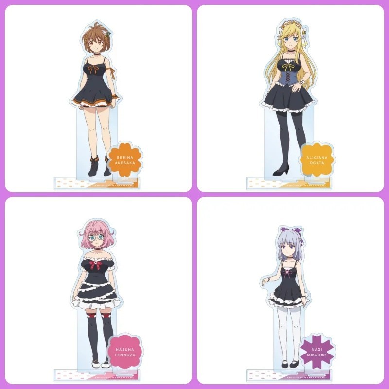 Mô hình Standee anime Irodorimidori mica trang trí bàn học Serina Akesaka Aliciana Ogata Nazuna Tenn