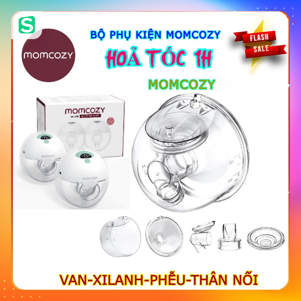 [HoảTốc] Phụ kiện Máy hút sữa Momcozy S12 S12Pro S9 S9Pro - Van silicon, phễu, cup, cổ nối, màng ngă