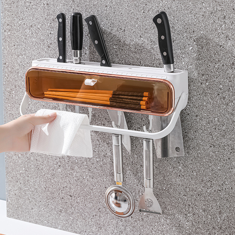 G GG Home DC1 ZD1 Giá để dao nhà bếp Kệ đa chức năng Giá để dao treo tường bằng nhựa Giá đựng dao tr