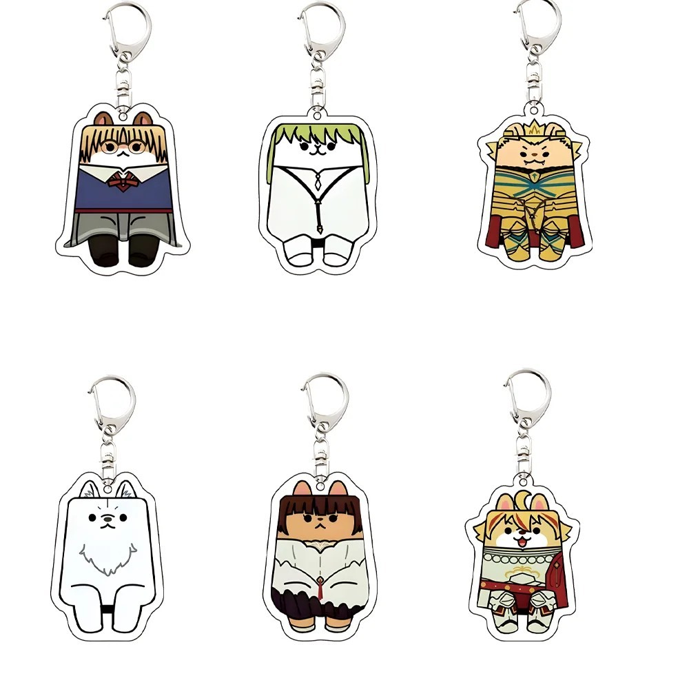Móc khóa Anime Fate Grand Order FGO mica acrylic hình mèo dễ thương nhân vật Gilgamesh Enkidu Saber 