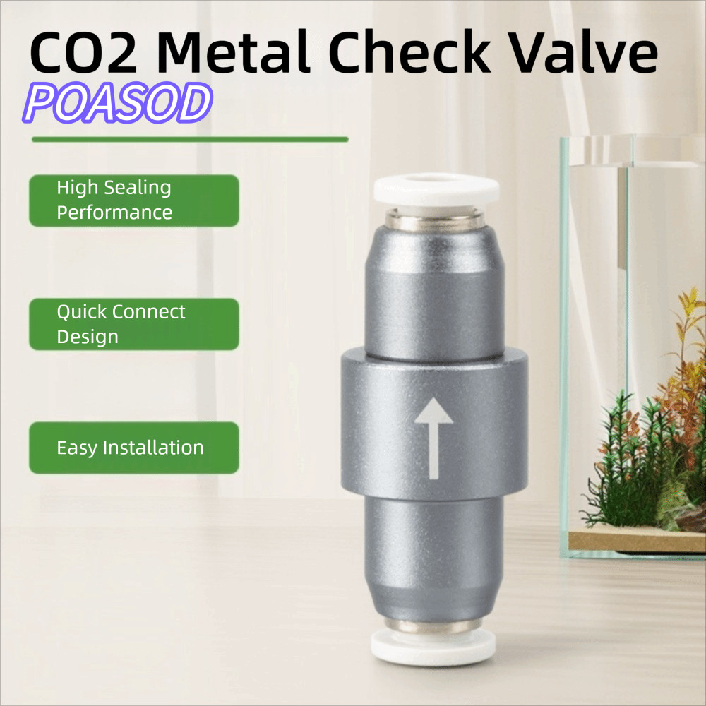 Van CO2 bể cá MAYSHOW, Đầu cắm nhanh Giao diện ống khí 4X6mm CO2 Van kiểm tra một chiều, Phụ kiện bể