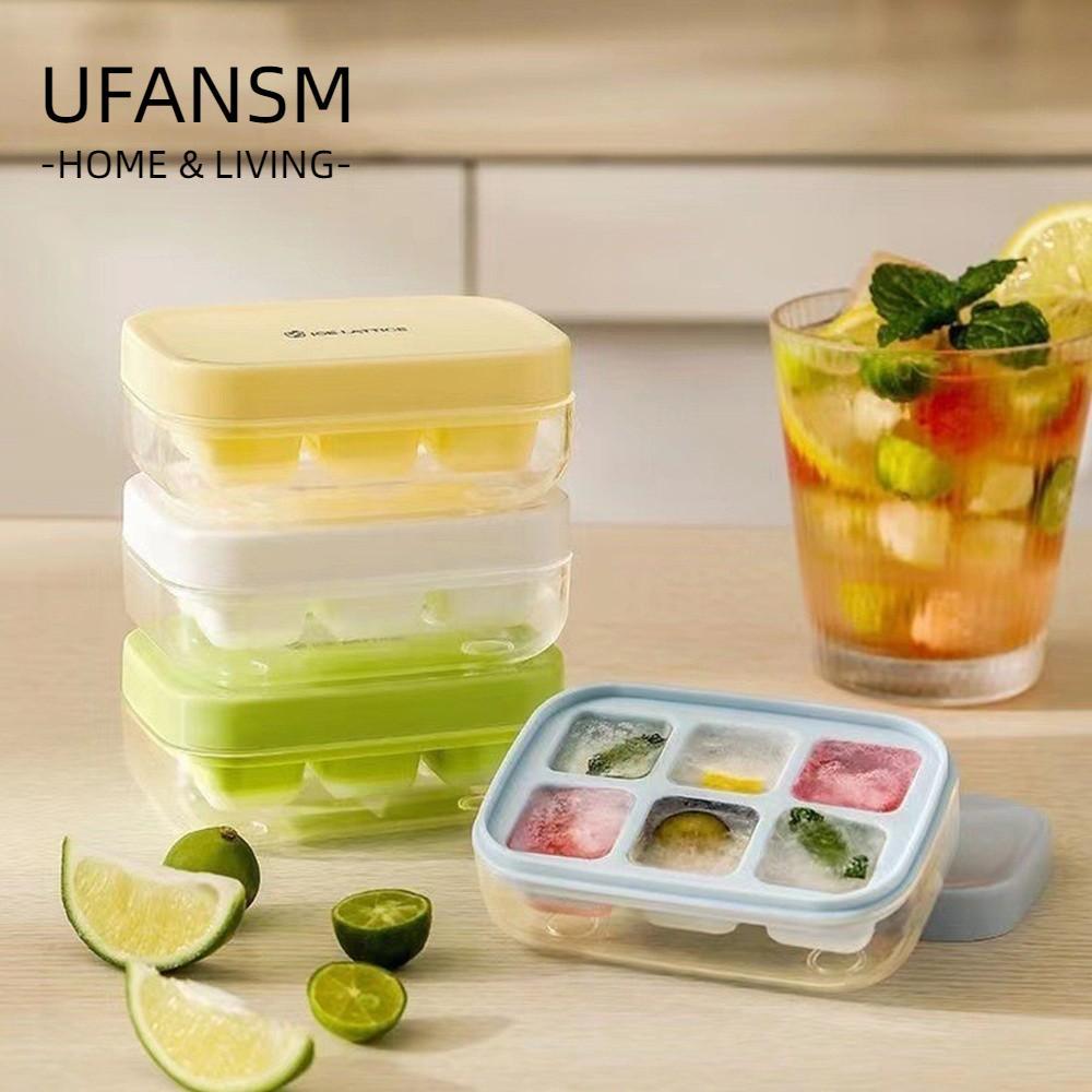 Khuôn Khay Đá UFASM, Dễ Dàng Phát Hành Thực Phẩm Silicone Press Ice Cube, Thiết Thực 6Grid Press Typ