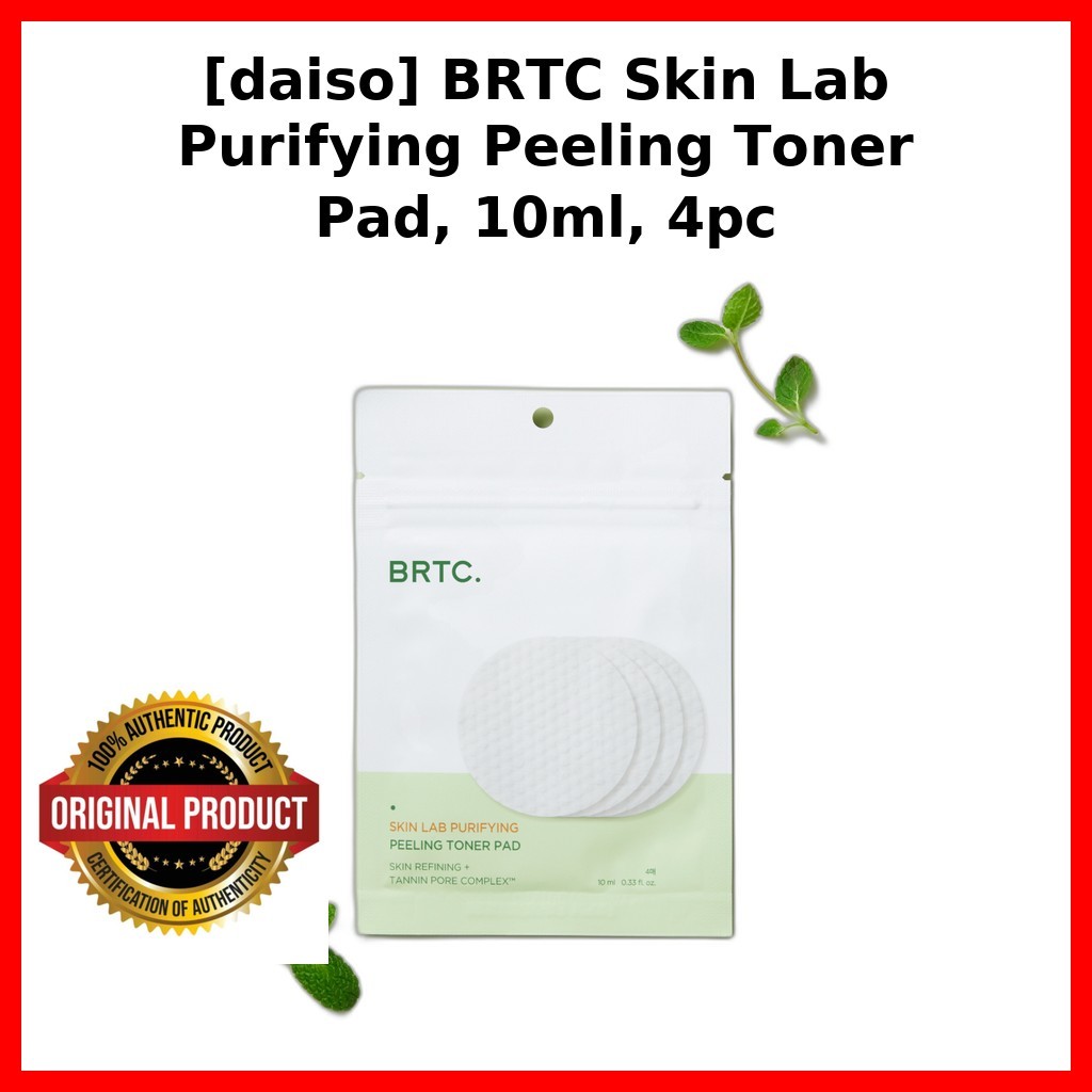 [daiso] BRTC Skin Lab Purifying Peeling Toner Pad, 10ml, 4pc / Korean Toner Pad / Exfoliating Skin C