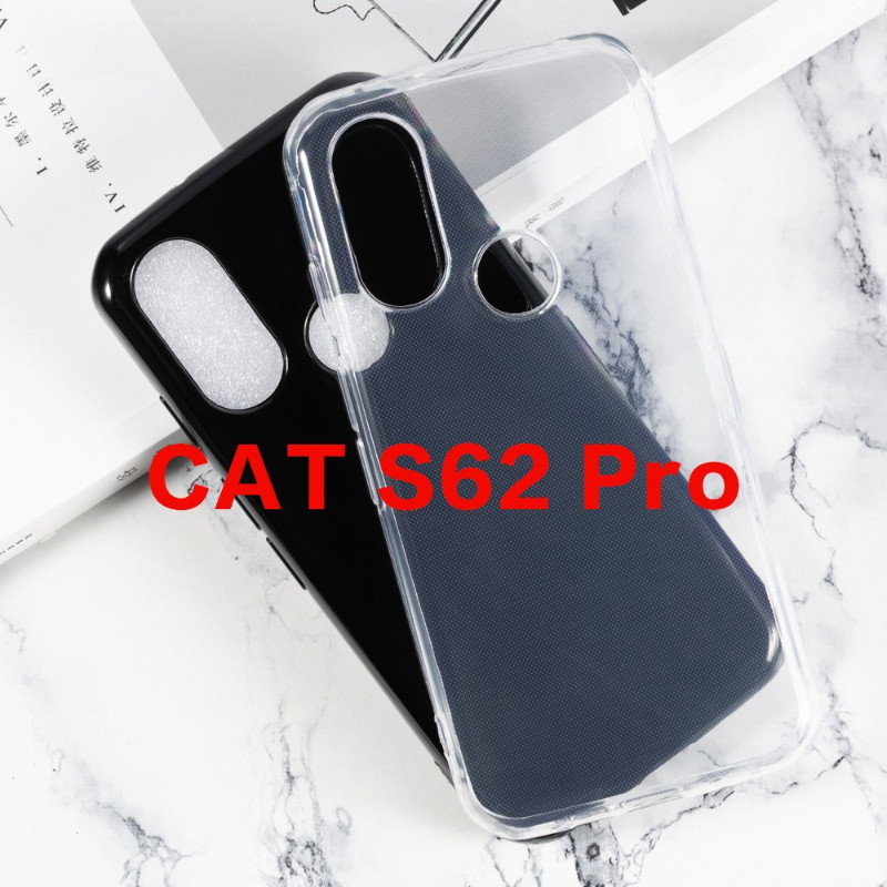 Dành Cho CAT S62 Pro Ốp Điện Thoại TPU Mềm Cho Mèo S62Pro Trong Suốt Màu Đen Chống Sốc Bảo Vệ Mặt Sa