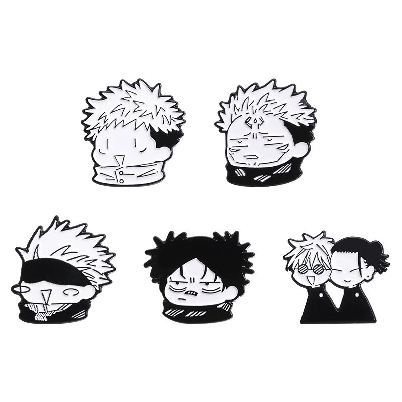 Anime Jujutsu Kaisen Enamel Pins Funny Comic Lapel Pins for Backpacks Brooches Badges Kawaii Brooch 