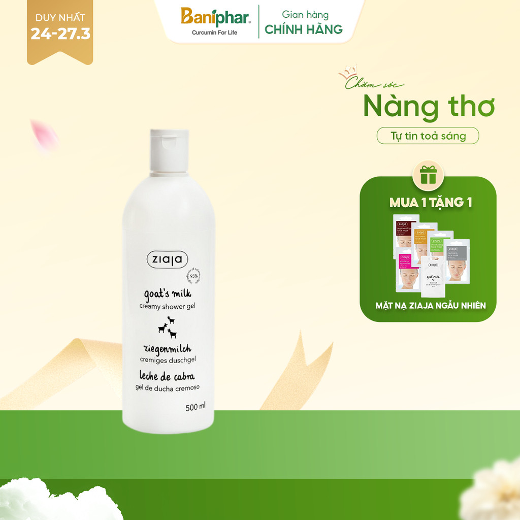 Sữa tắm sữa dê Ziaja Goat's Milk Creamy Shower Soap 500ml