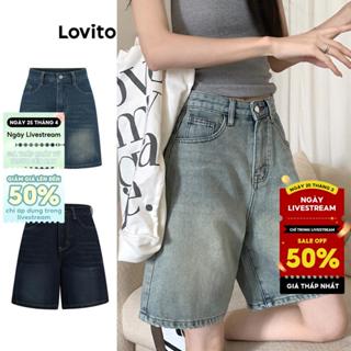 Lovito Quần short bỏ túi Quần short Denim xuân hè dành cho nữ LNA19020 (Nhiều màu)