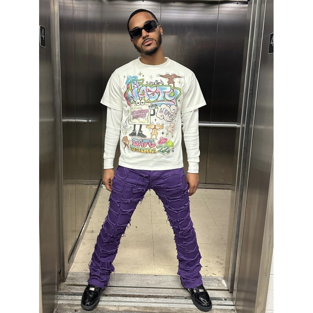 9QLA SAFE SEX Artist co-branded humorous social media graffiti limited edition loose-fitting streetw