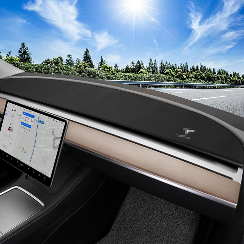 Phiên Bản Mới Bảng Điều Khiển Cho Tesla Model 3 2024 2025, Flannel Dash Cover Có Silicon Chống Trơn 