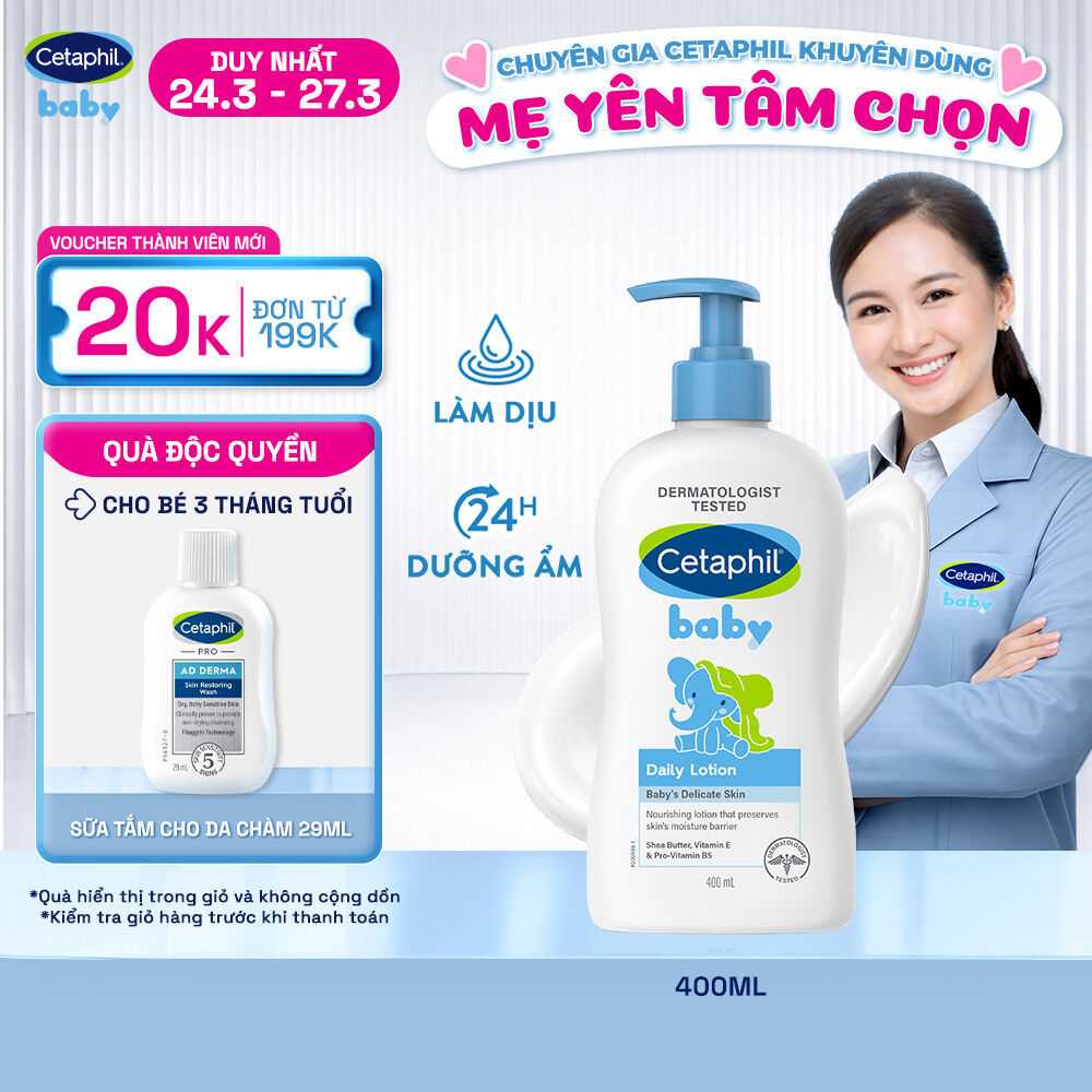 Sữa dưỡng ẩm dịu lành cho bé CETAPHIL BABY DAILY LOTION DAILY 400ML
