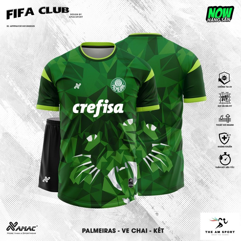 Bộ đồ bóng đá CLB AMAC Palmeiras FIFA - Thông thoáng và thấm hút mồ hôi