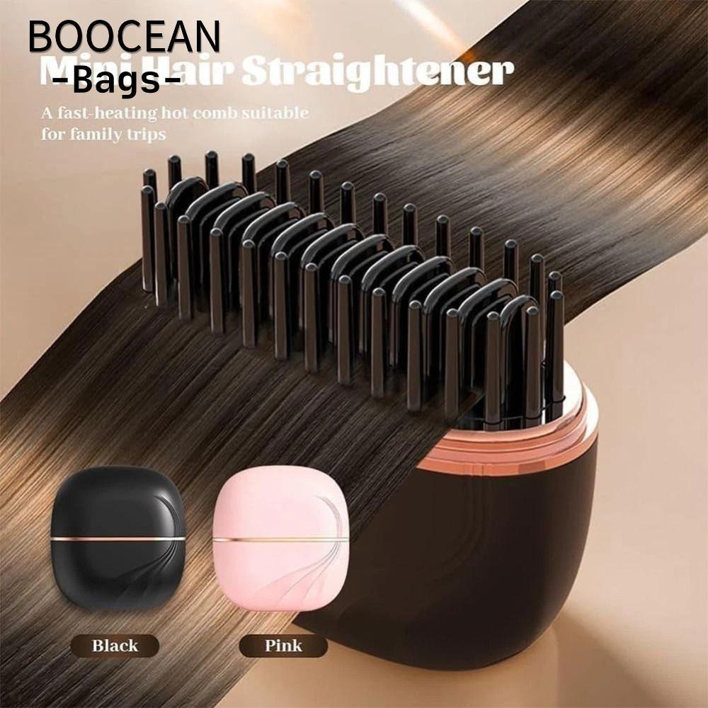 Lược duỗi tóc không dây BOOCEAN, Dụng cụ làm tóc Bàn chải duỗi tóc làm nóng bằng điện Mini, Lược nón
