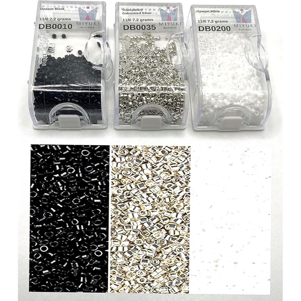Gói hạt giống Miyuki Delica: Size 11 / 0, Bộ sưu tập Tuxedo - DB010, DB035, DB200-3 Ống 2 "ea