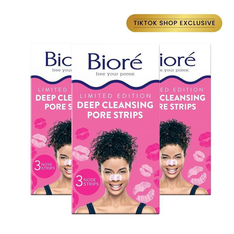 Bioré Skincare -Only Kiss Pore Strips Bundle, Blackhead Removal Nose Strips, Instant Pore Unclogging