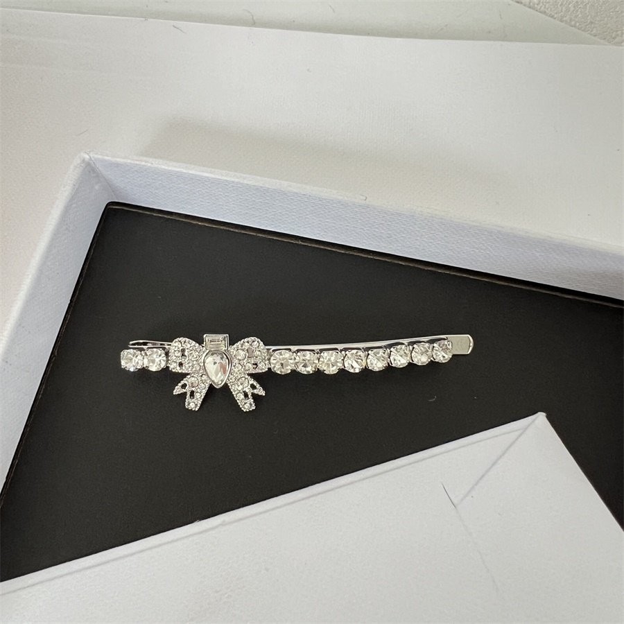 Spot Goods#min The Shining Crystal Bow Encounter This Metal Hair Clip Releases Charming Charm Women'